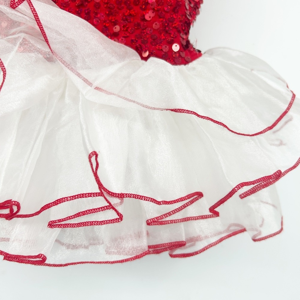 Artstone The Competitor Girls Red Sequin Candy Cane Tutu Dance Pageant Costume - Picture 3 of 5